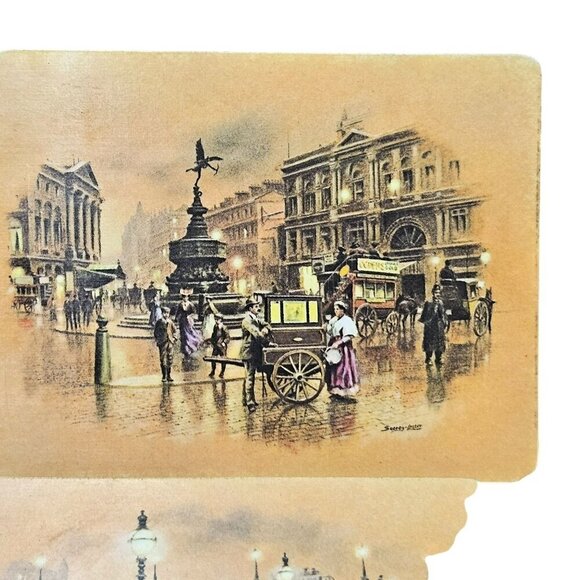 Set Of 6 Vintage Street Scene Coasters By Seerey Lester Signed Rectangle Retro - Picture 7 of 16